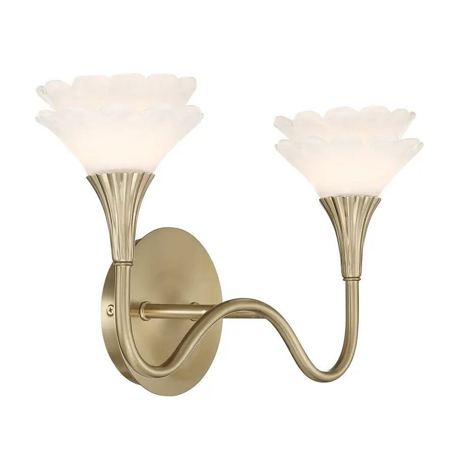 Florena 2-Light Bathroom Vanity Light in Noble Brass by Breegan Jane - Image 4