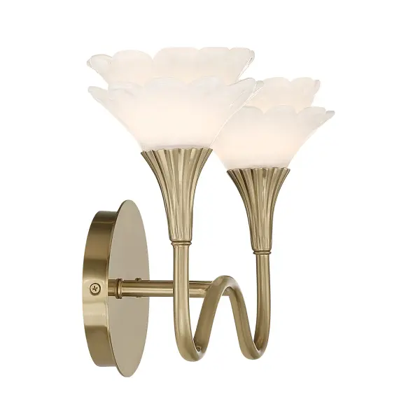 Florena 2-Light Bathroom Vanity Light in Noble Brass by Breegan Jane - Image 5