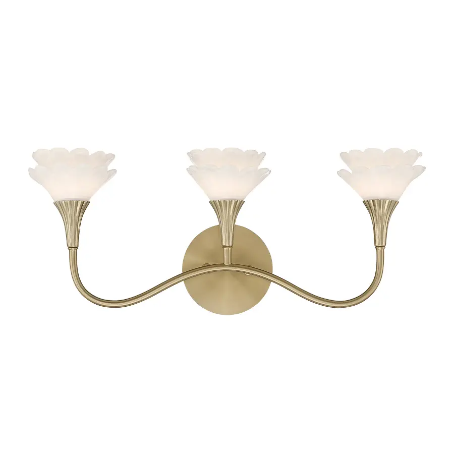 Florena 3-Light Bathroom Vanity Light in Noble Brass by Breegan Jane - Image 1