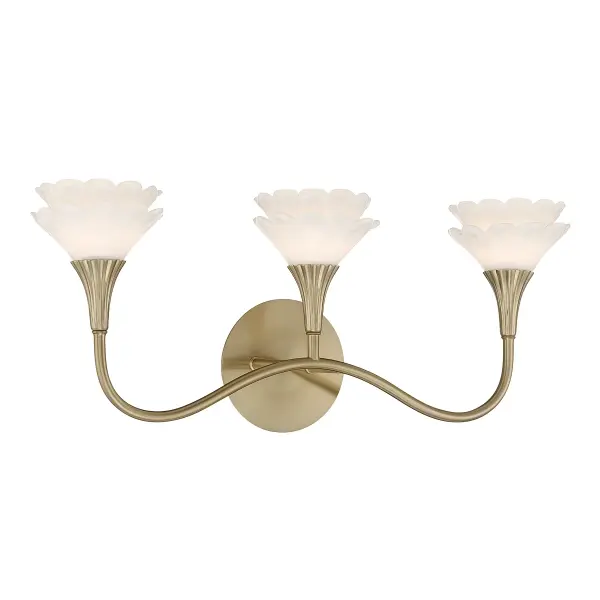Florena 3-Light Bathroom Vanity Light in Noble Brass by Breegan Jane - Image 3