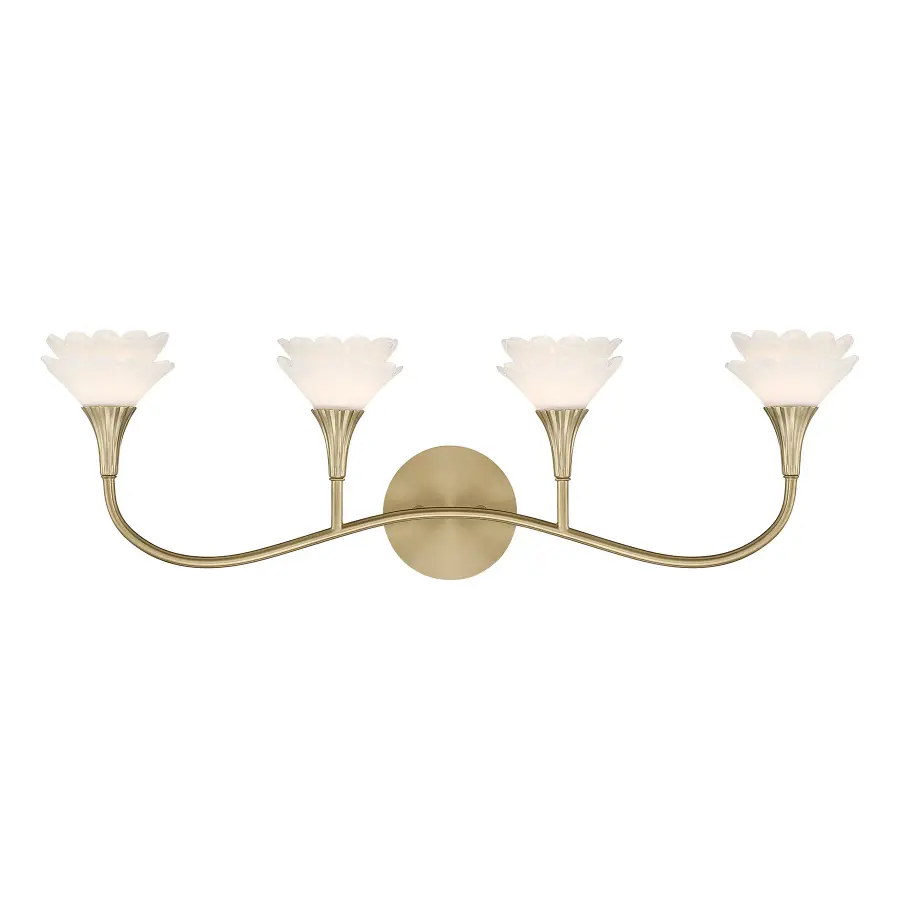 Florena 4-Light Bathroom Vanity Light in Noble Brass by Breegan Jane - Image 1