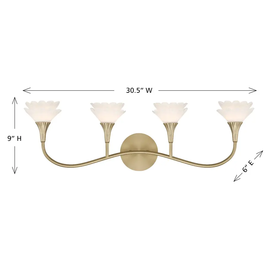 Florena 4-Light Bathroom Vanity Light in Noble Brass by Breegan Jane - Image 6