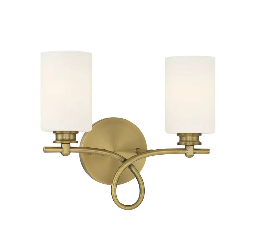 Woodbury 2-Light Bathroom Vanity Light in Warm Brass - Image 3