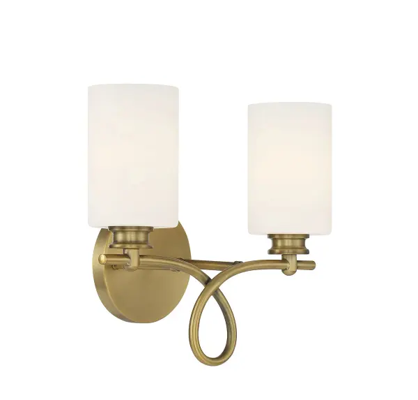 Woodbury 2-Light Bathroom Vanity Light in Warm Brass - Image 4