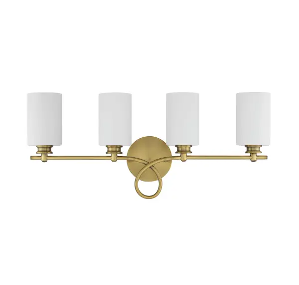 Woodbury 4-Light Bathroom Vanity Light in Warm Brass - alternate view