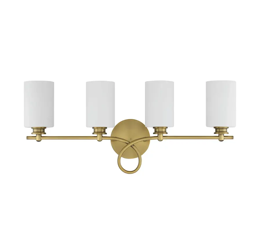 Woodbury 4-Light Bathroom Vanity Light in Warm Brass - Image 2