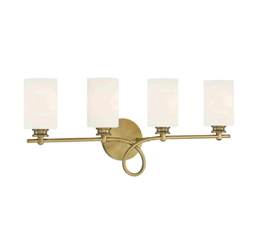 Woodbury 4-Light Bathroom Vanity Light in Warm Brass - Image 3