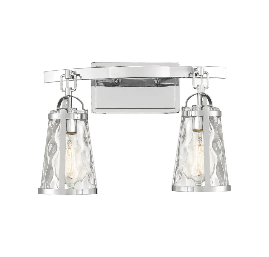 Albany 2-Light Bathroom Vanity Light in Polished Chrome - Image 1