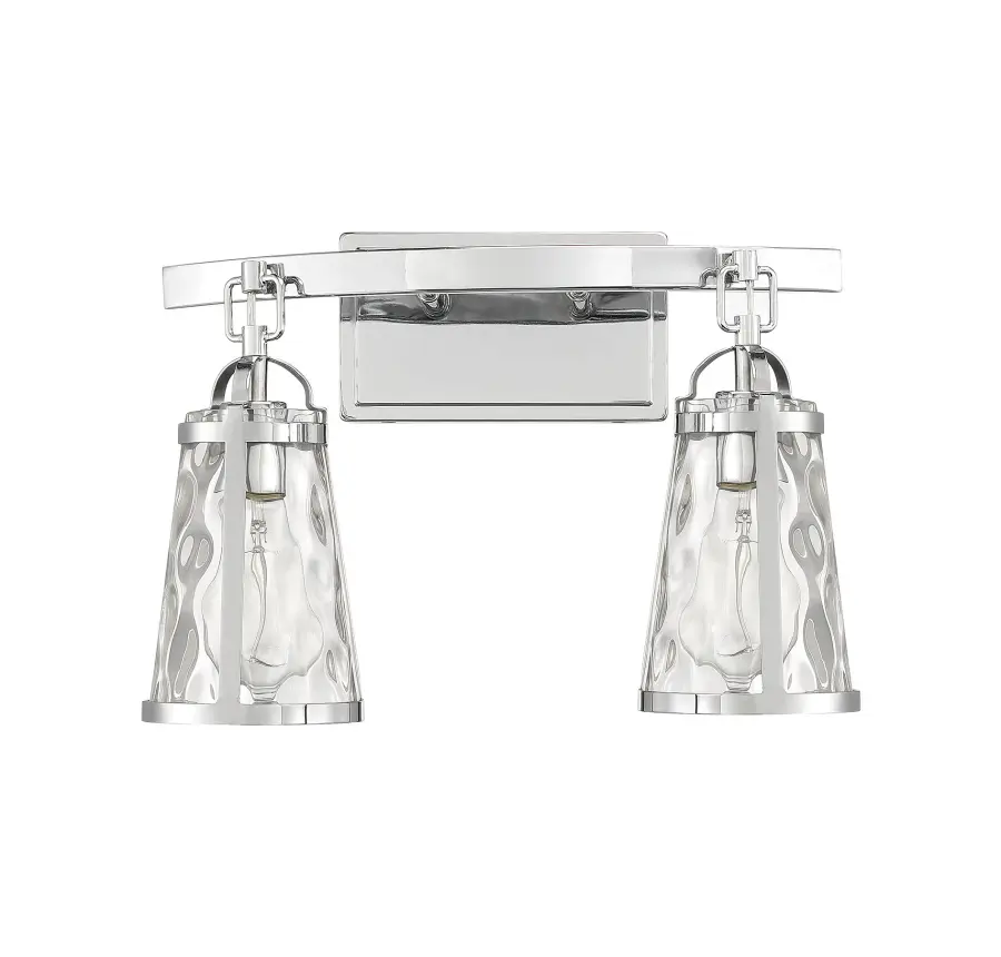 Albany 2-Light Bathroom Vanity Light in Polished Chrome - Image 2