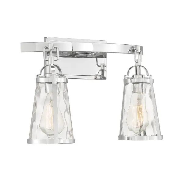 Albany 2-Light Bathroom Vanity Light in Polished Chrome - Image 3