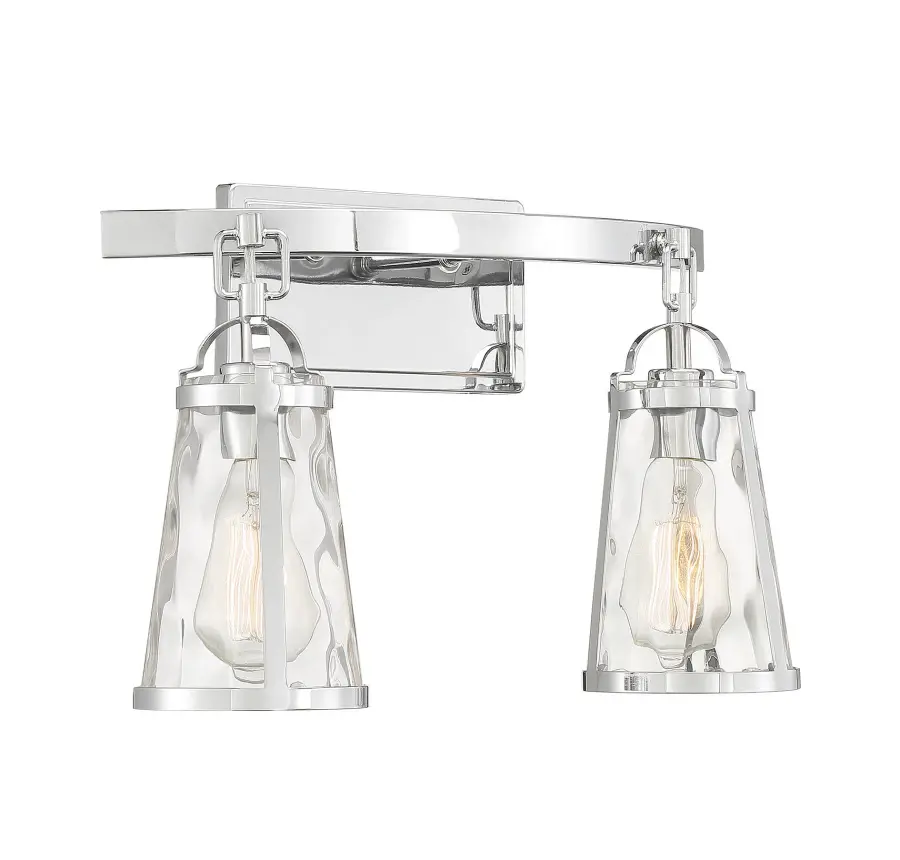 Albany 2-Light Bathroom Vanity Light in Polished Chrome - Image 3