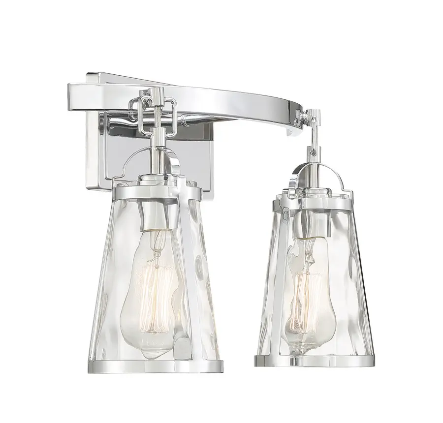Albany 2-Light Bathroom Vanity Light in Polished Chrome - Image 4