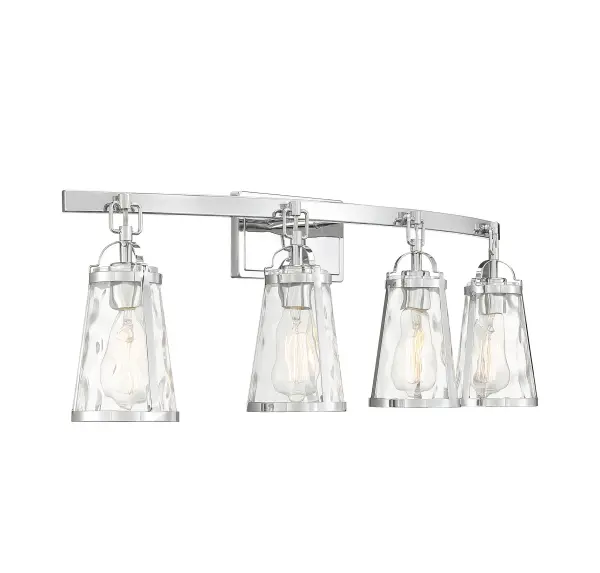 Albany 4-Light Bathroom Vanity Light in Polished Chrome - Image 4