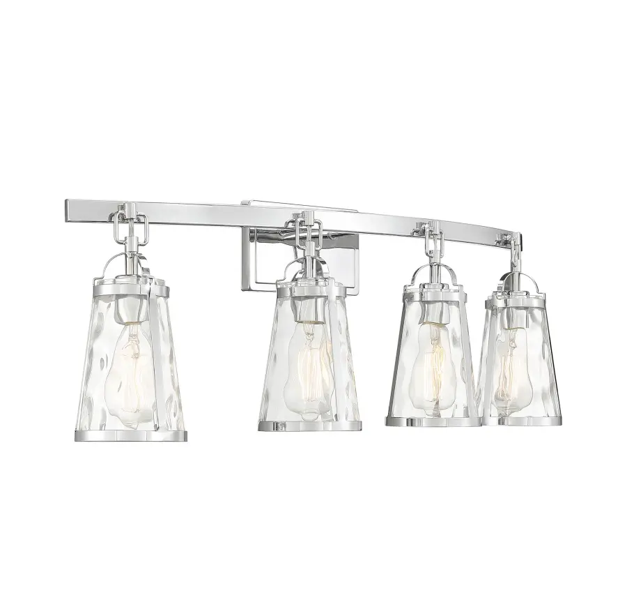 Albany 4-Light Bathroom Vanity Light in Polished Chrome - Image 4