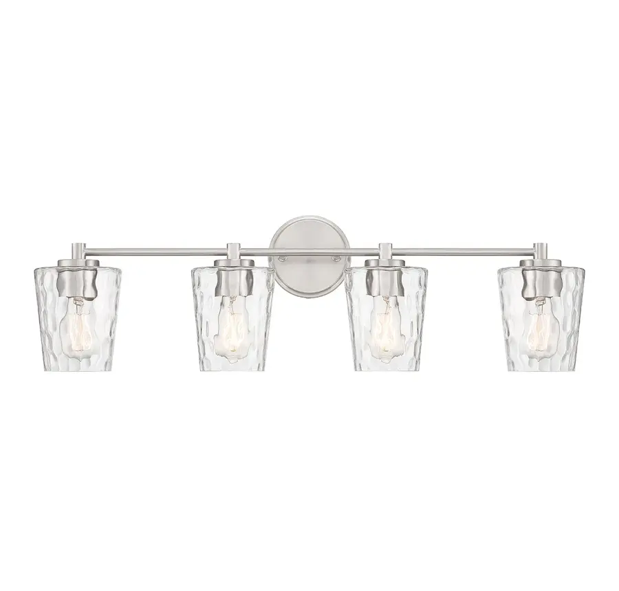 Ballas Four Light Bathroom Vanity in Satin Nickel - Image 1