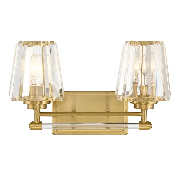 Garnet Two Light Bathroom Vanity in Warm Brass - Image 1
