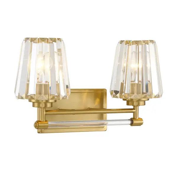 Garnet Two Light Bathroom Vanity in Warm Brass - Image 3