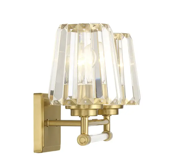 Garnet Two Light Bathroom Vanity in Warm Brass - Image 5