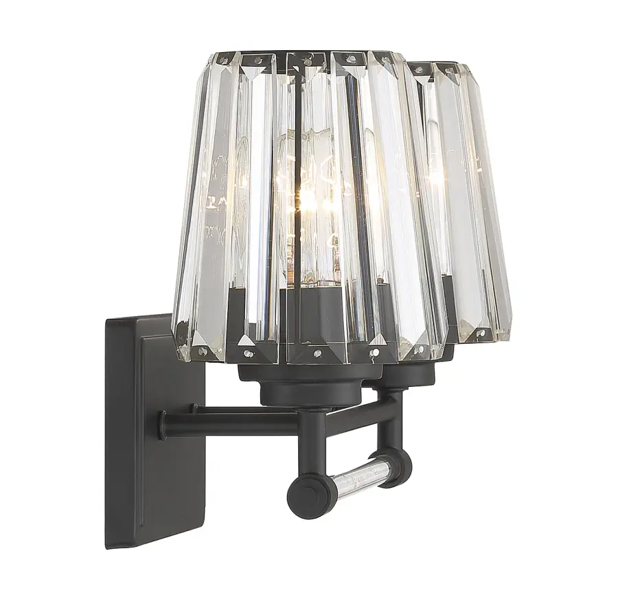 Garnet 2-Light Bathroom Vanity Light in Matte Black - Image 5