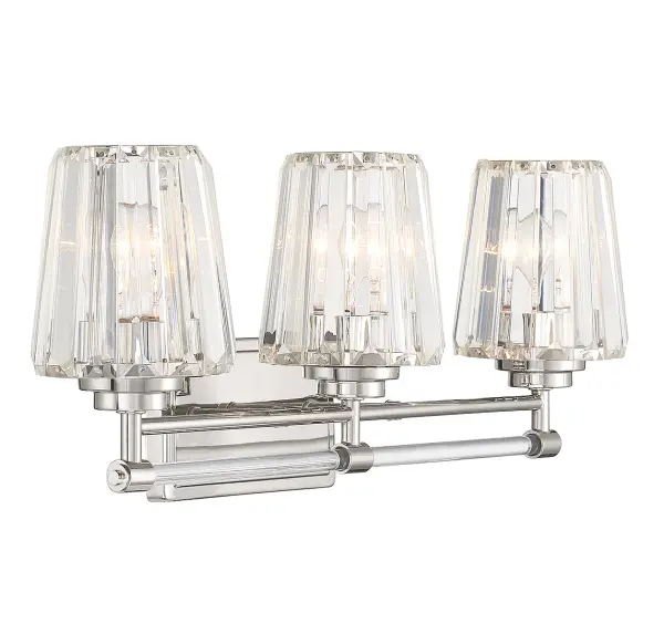 Garnet Three Light Bathroom Vanity in Polished Nickel - Image 4