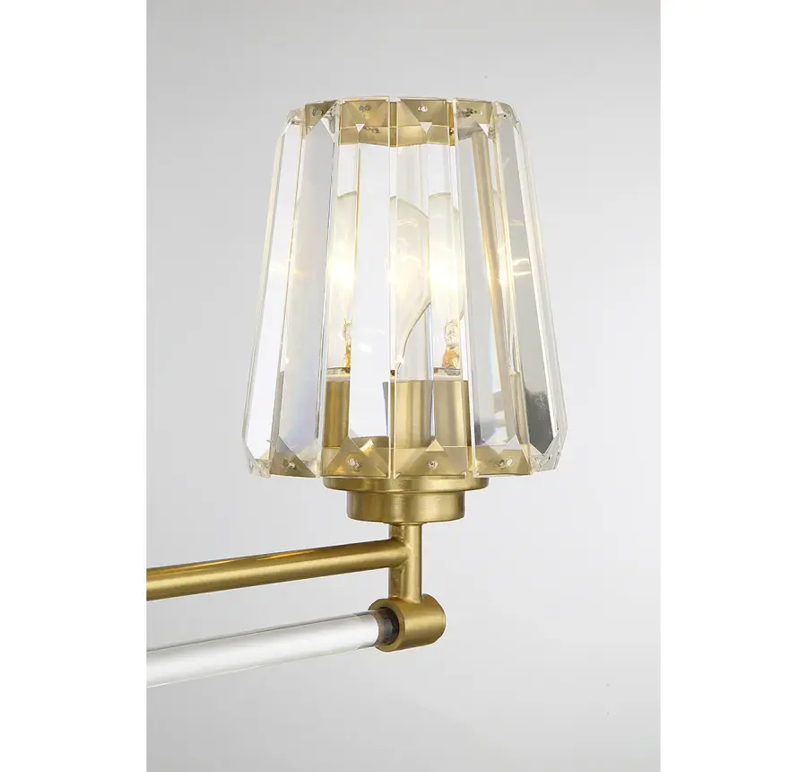 Garnet Three Light Bathroom Vanity in Warm Brass - Image 6