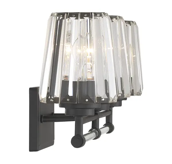 Garnet 3-Light Bathroom Vanity Light in Matte Black - Image 5