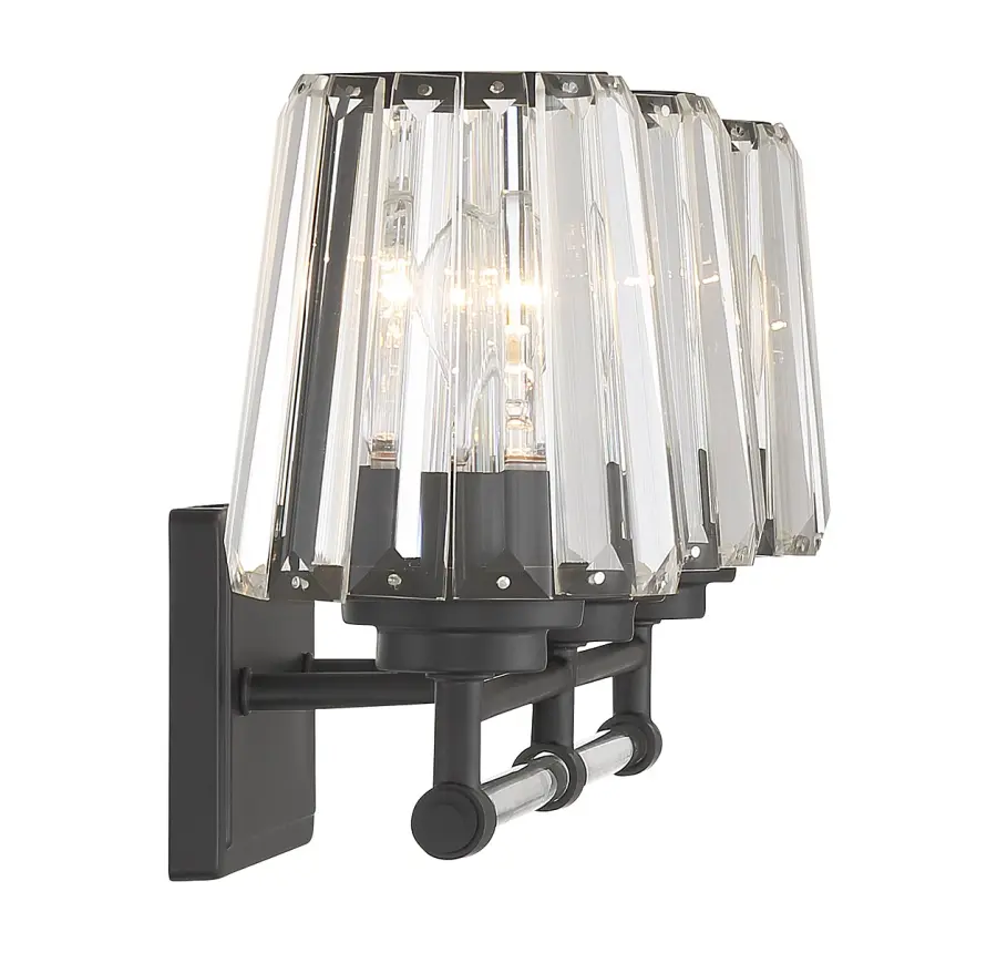 Garnet 3-Light Bathroom Vanity Light in Matte Black - Image 5