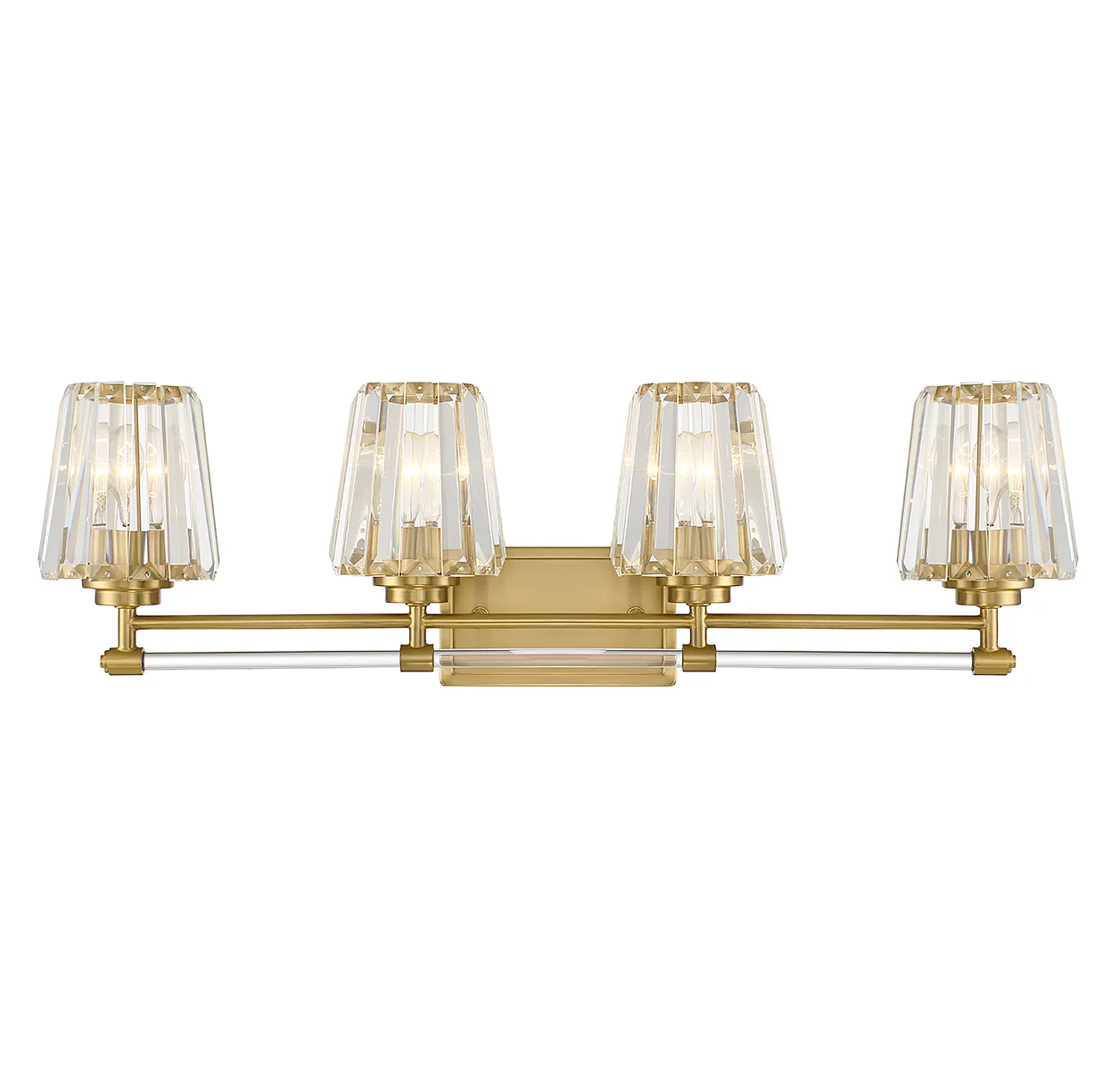 Garnet Four Light Bathroom Vanity in Warm Brass