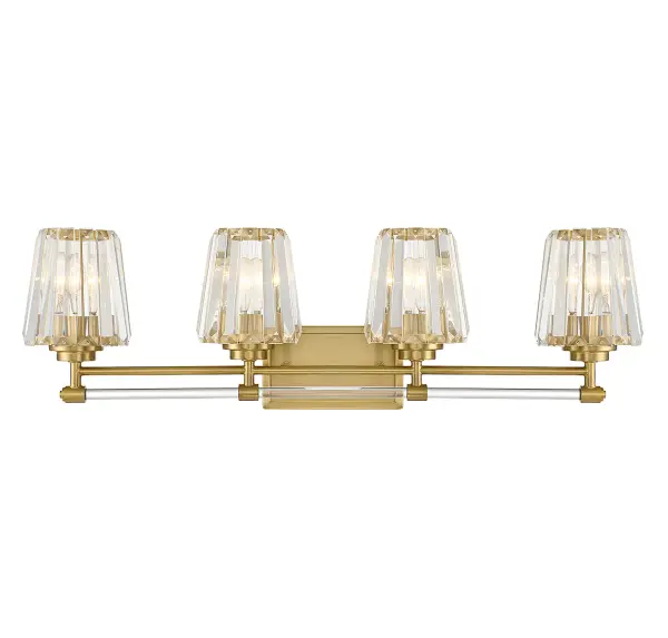 Garnet Four Light Bathroom Vanity in Warm Brass - Image 1