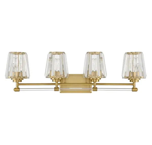 Garnet Four Light Bathroom Vanity in Warm Brass - Image 2