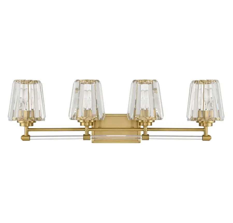 Garnet Four Light Bathroom Vanity in Warm Brass - Image 2