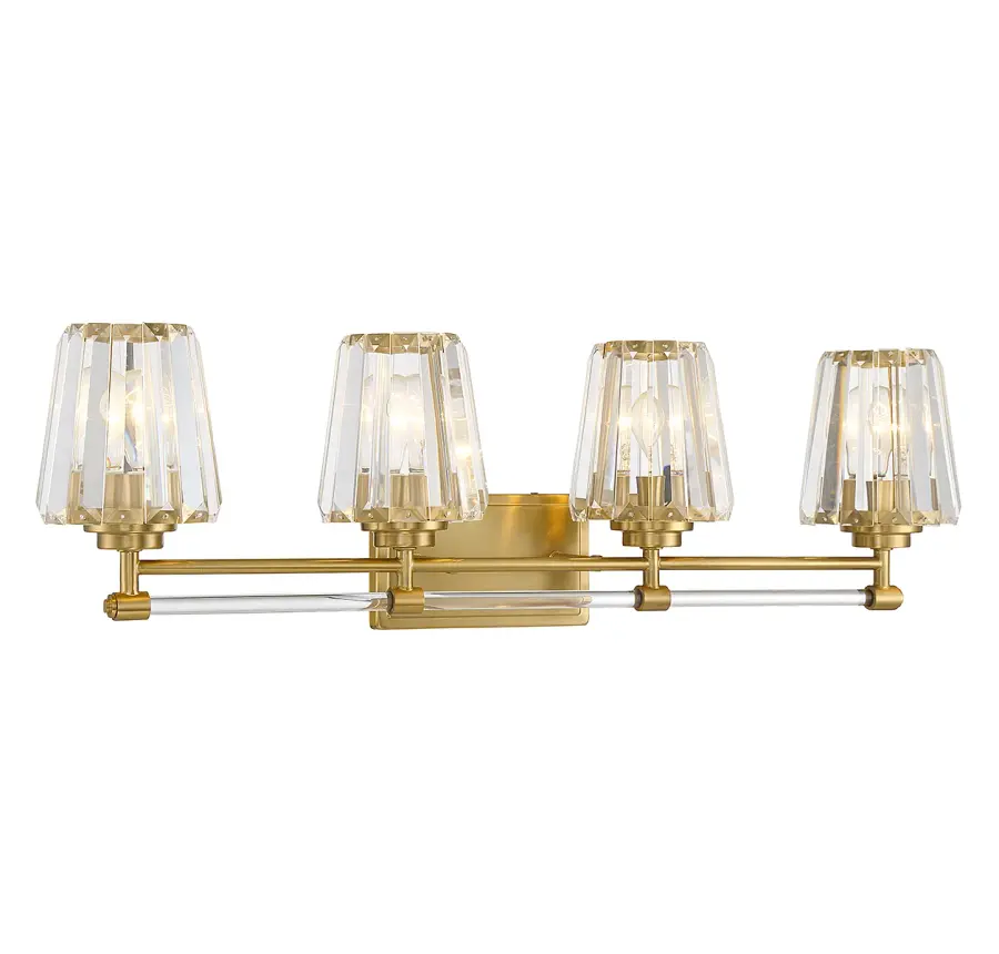 Garnet Four Light Bathroom Vanity in Warm Brass - Image 3