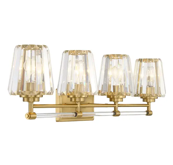 Garnet Four Light Bathroom Vanity in Warm Brass - Image 4