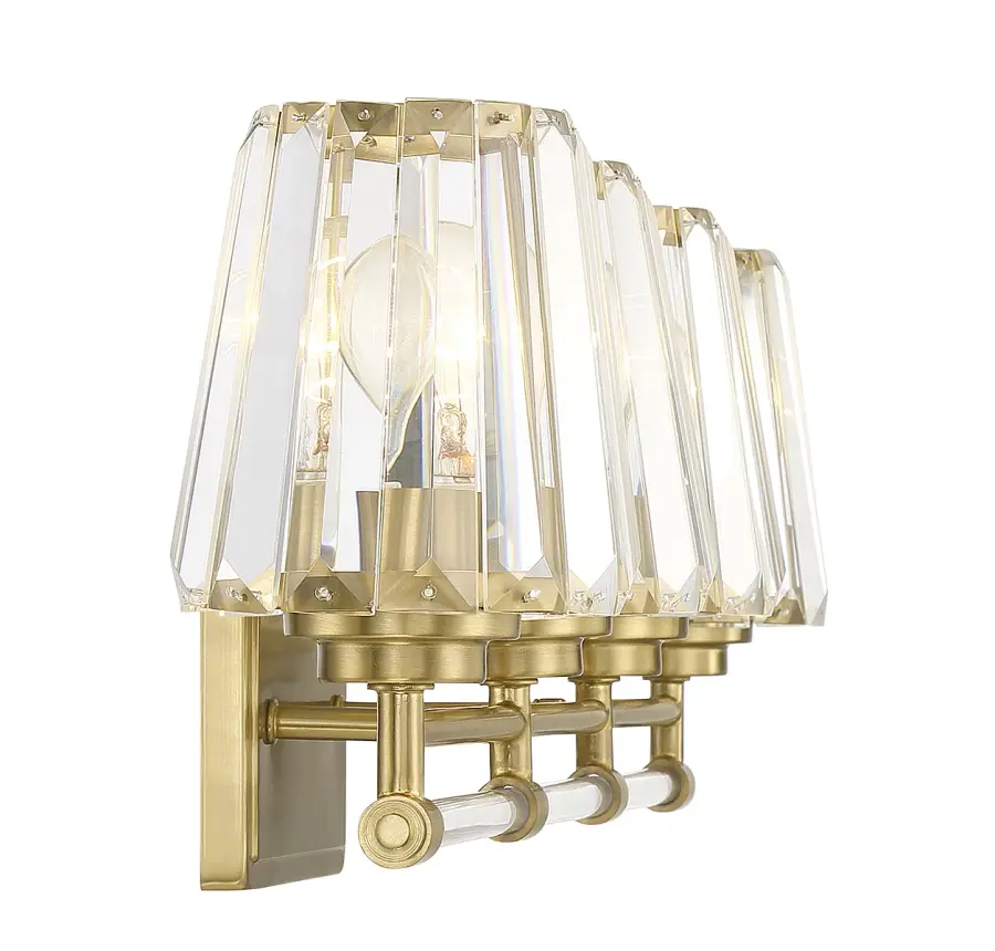 Garnet Four Light Bathroom Vanity in Warm Brass - Image 5