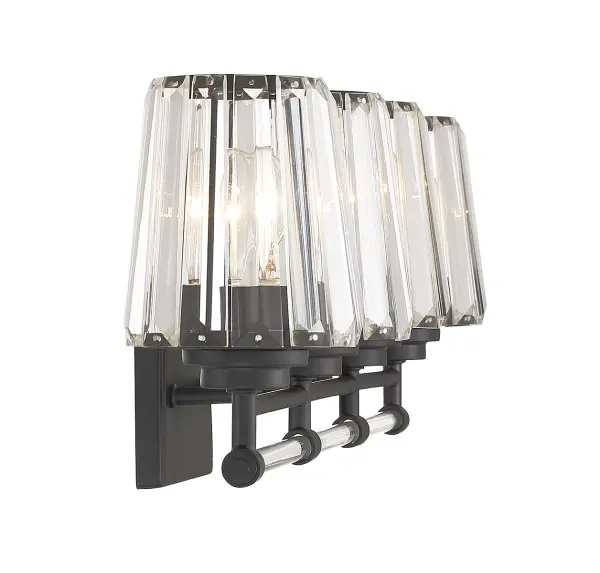 Garnet 4-Light Bathroom Vanity Light in Matte Black - Image 5