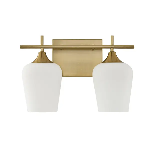 Octave 2-Light Bathroom Vanity Light in Warm Brass - alternate view