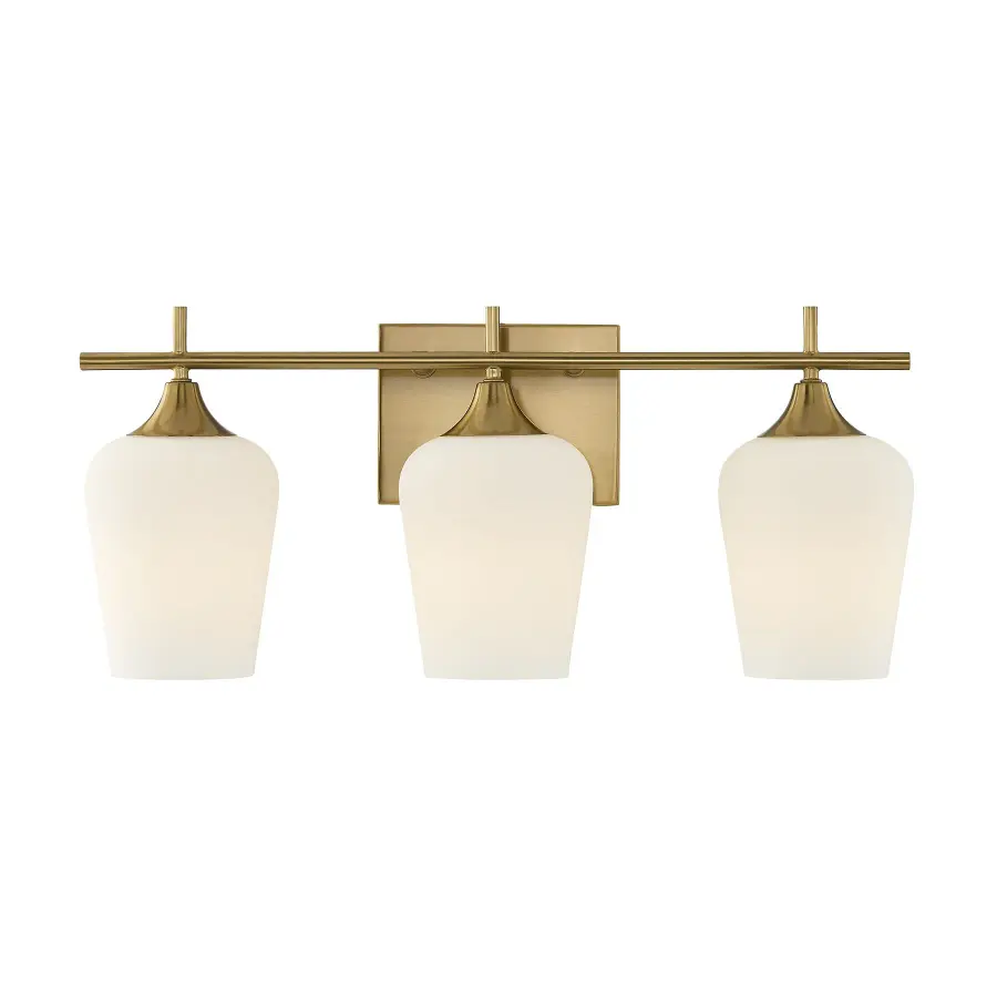 Octave 3-Light Bathroom Vanity Light in Warm Brass - Image 1