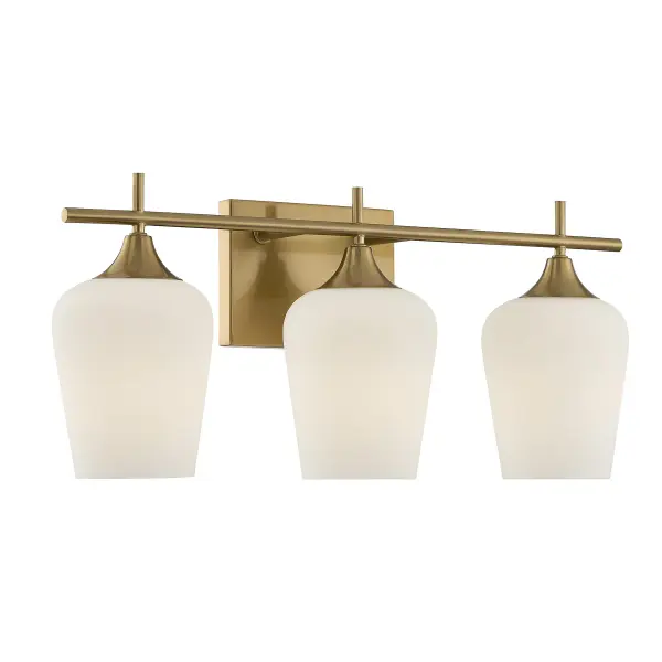 Octave 3-Light Bathroom Vanity Light in Warm Brass - Image 3