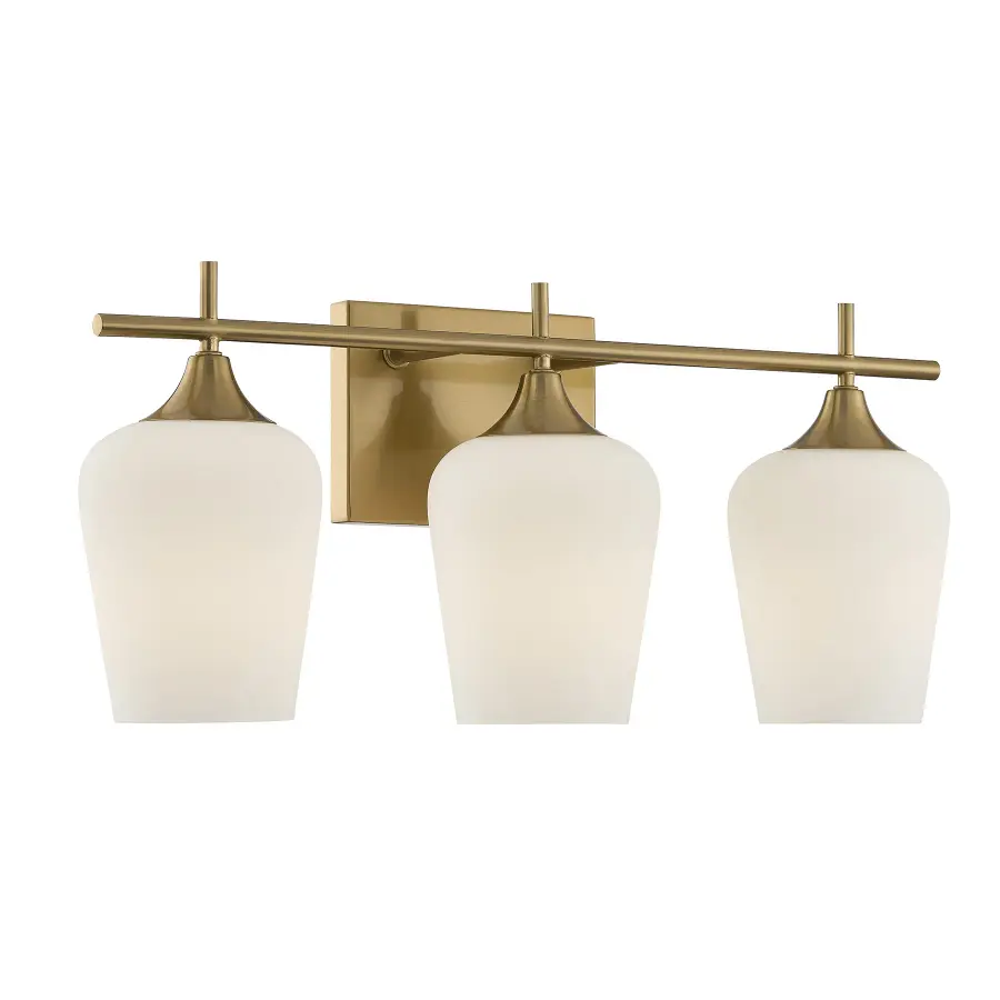 Octave 3-Light Bathroom Vanity Light in Warm Brass - Image 3