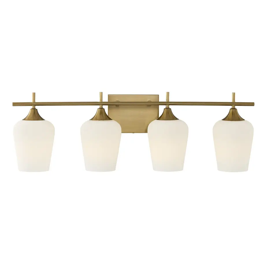 Octave 4-Light Bathroom Vanity Light in Warm Brass - Image 1
