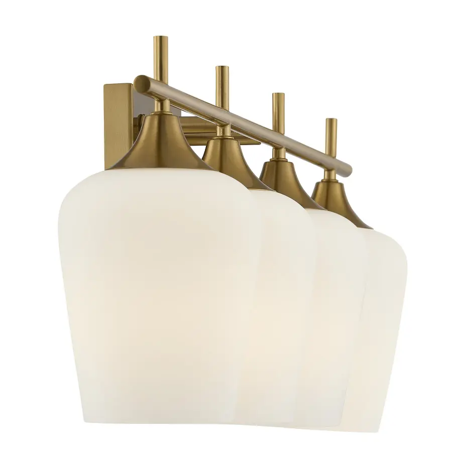 Octave 4-Light Bathroom Vanity Light in Warm Brass - Image 5