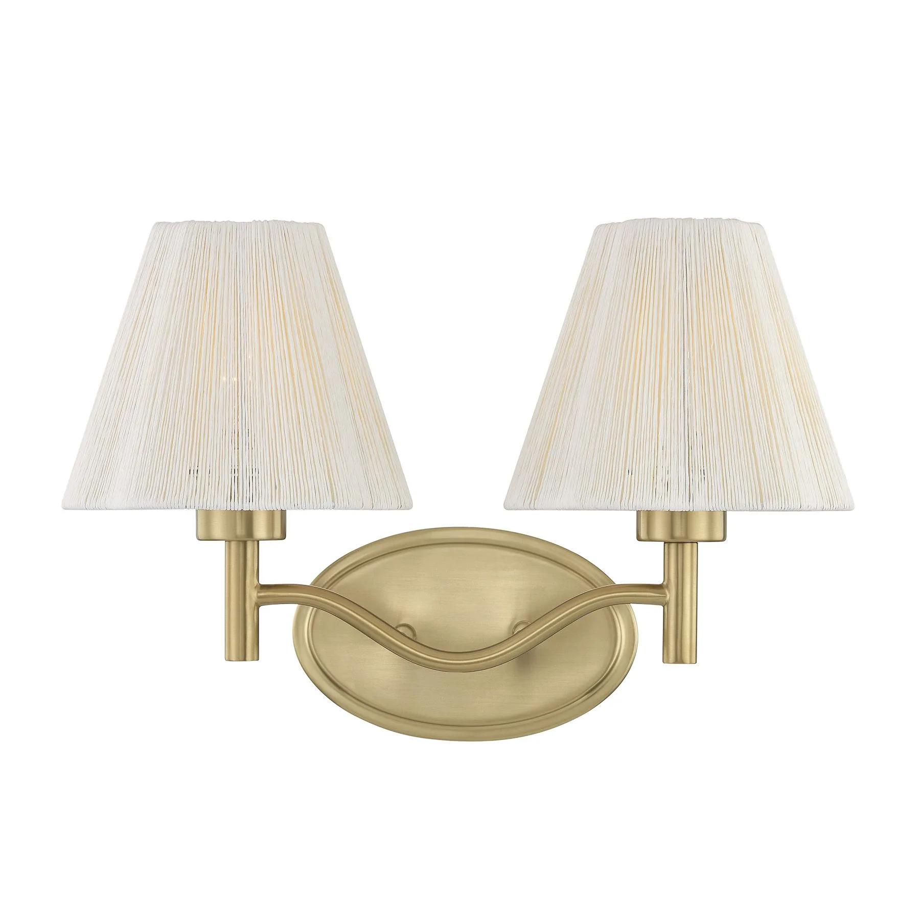 Rosa Two Light Bathroom Vanity in Noble Brass