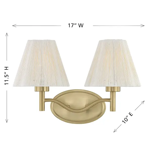 Rosa 2-Light Bathroom Vanity Light in Noble Brass by Breegan Jane - Image 6