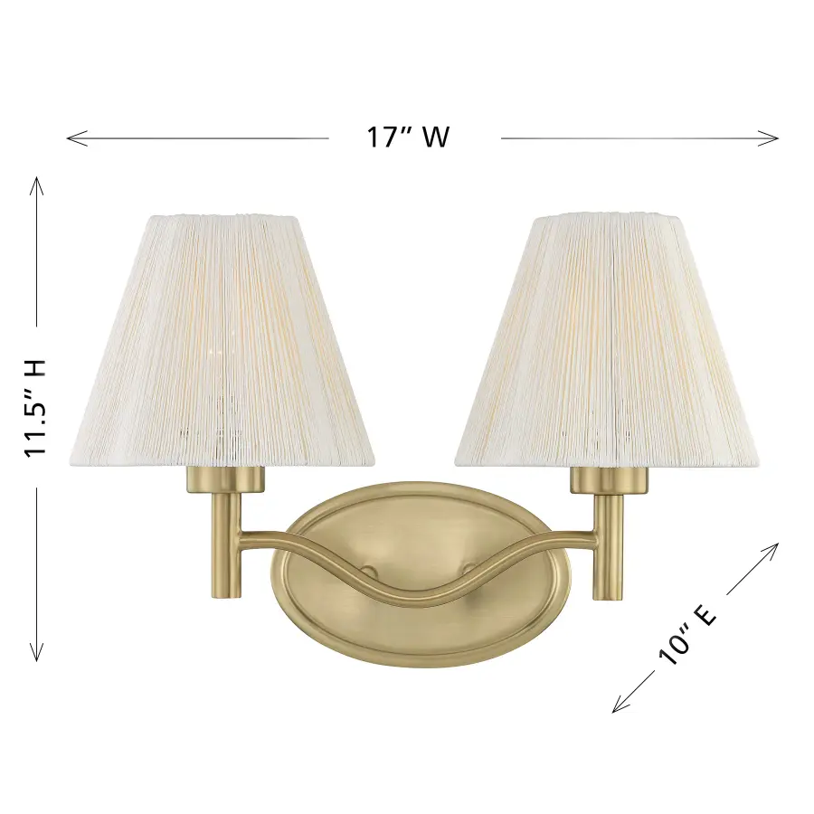 Rosa 2-Light Bathroom Vanity Light in Noble Brass by Breegan Jane - Image 6