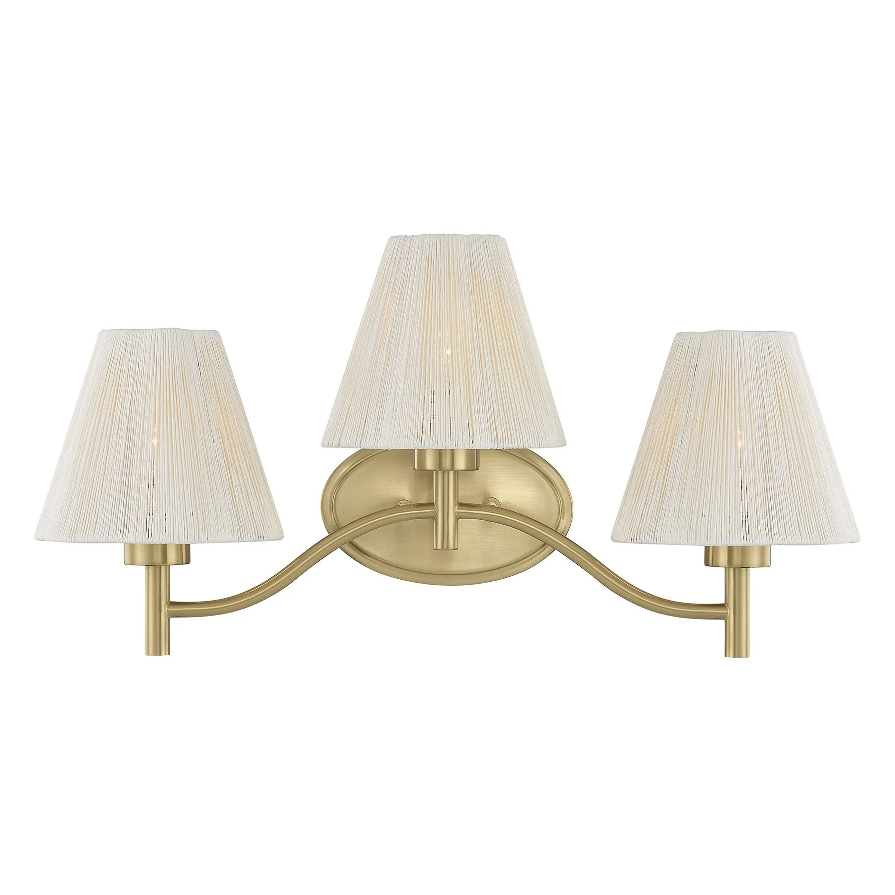 Rosa Three Light Bathroom Vanity in Noble Brass