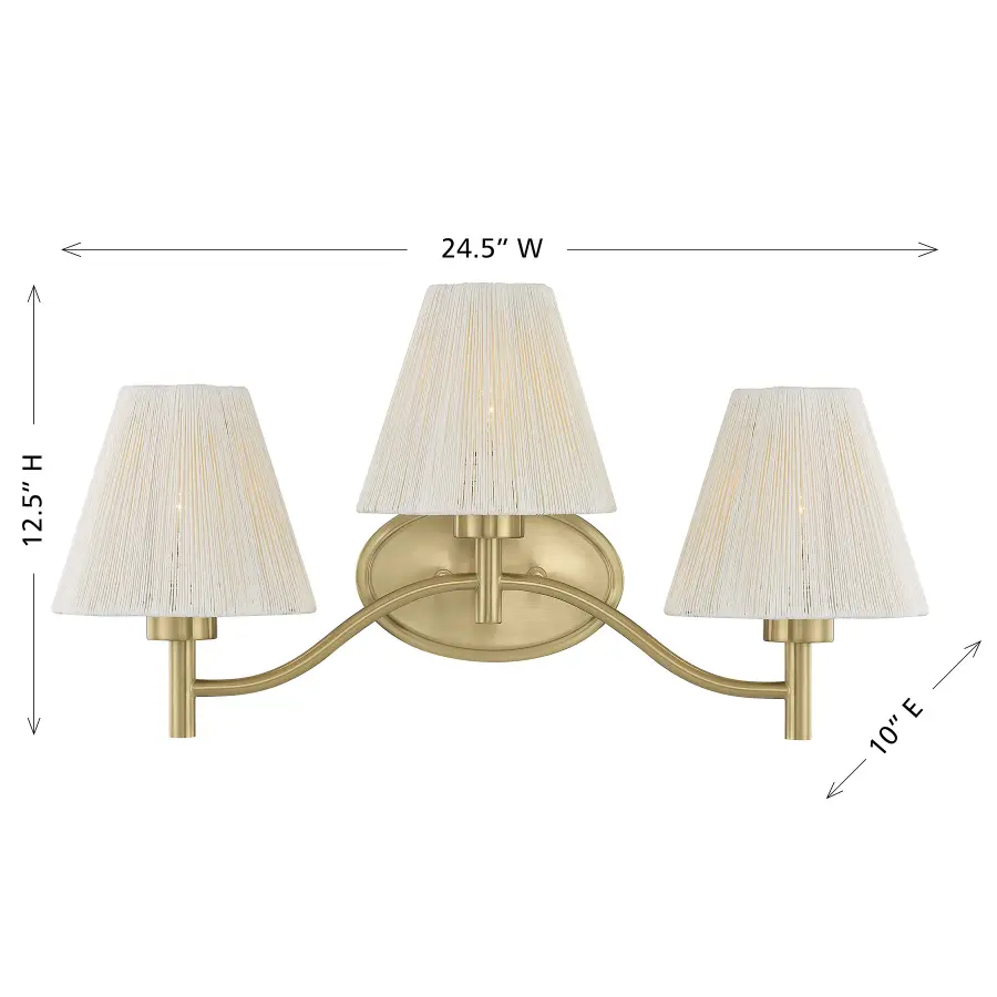 Rosa 3-Light Bathroom Vanity Light in Noble Brass by Breegan Jane - Image 7