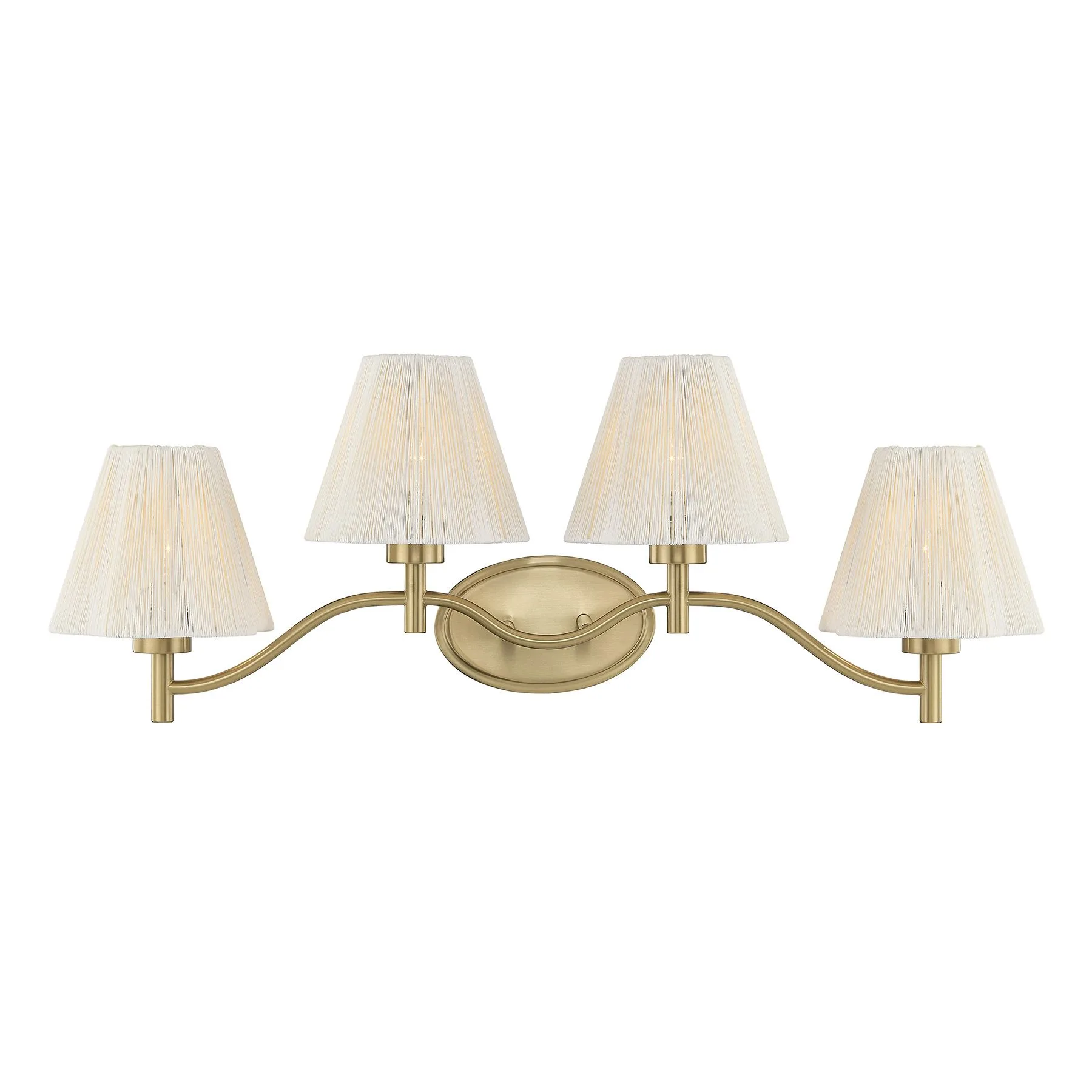 Rosa Four Light Bathroom Vanity in Noble Brass
