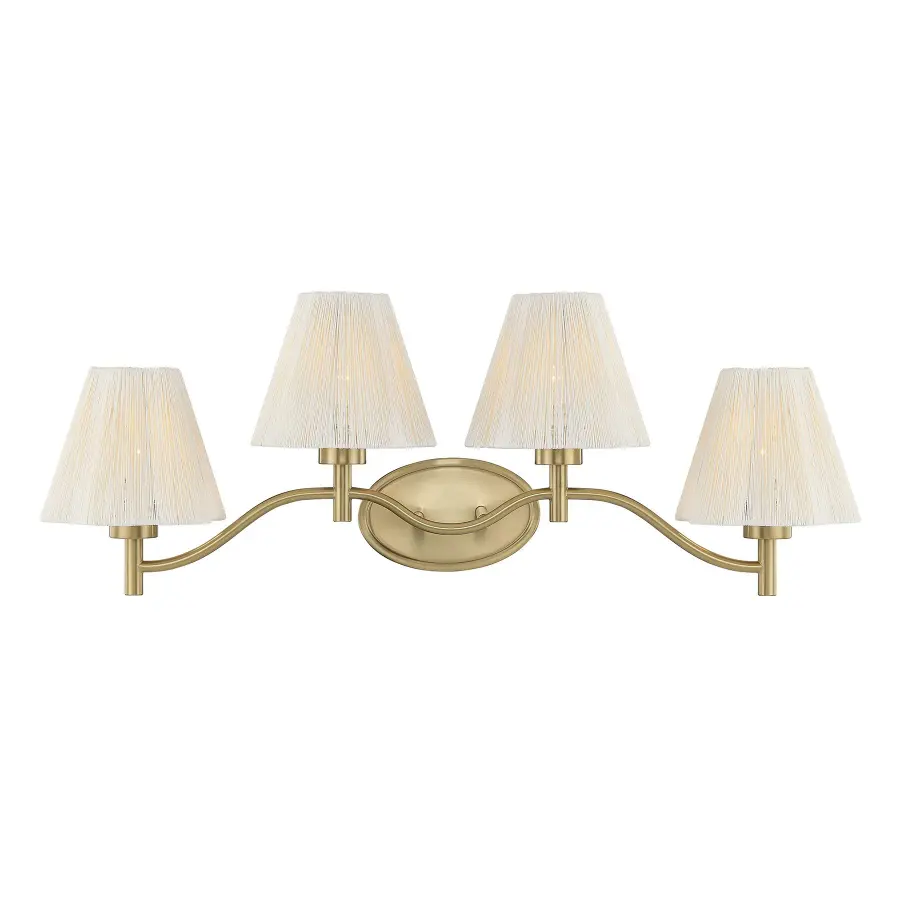 Rosa 4-Light Bathroom Vanity Light in Noble Brass by Breegan Jane - Image 1