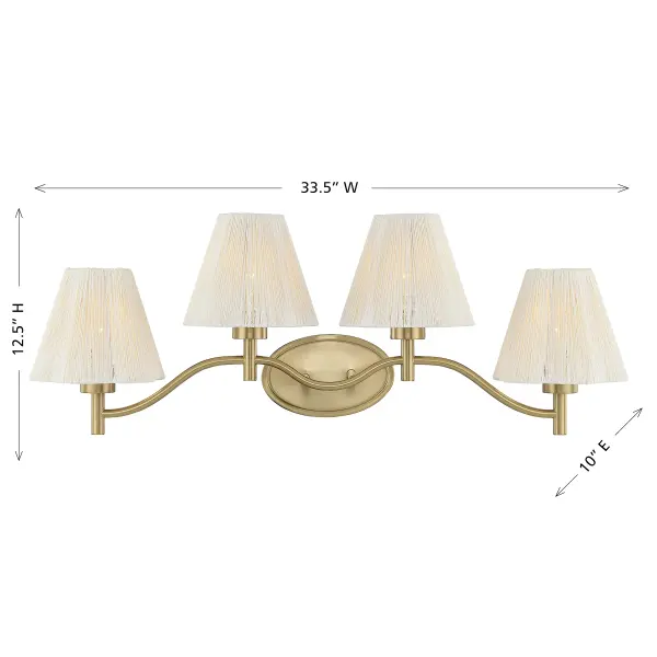 Rosa 4-Light Bathroom Vanity Light in Noble Brass by Breegan Jane - Image 6