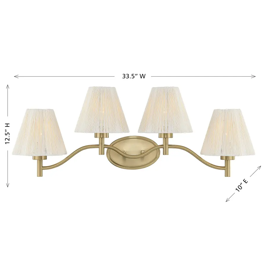 Rosa 4-Light Bathroom Vanity Light in Noble Brass by Breegan Jane - Image 6